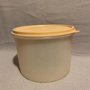 Vintage Beige Tupperware Round Storage Container Canister